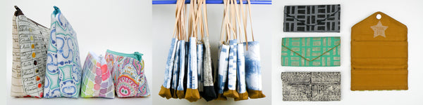 Cute Bags colorful tote bags shibori fabric handmade wallet