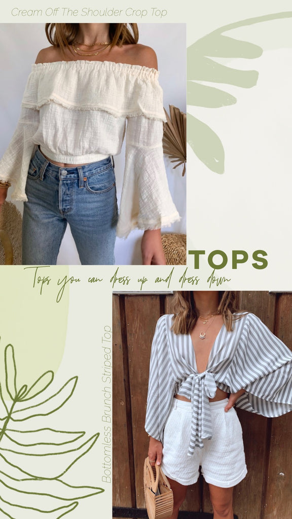 summer linen crop top and summer front tie crop top