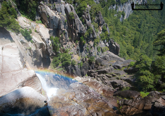 Rainbow while cruising Cascade Falls Highline - Photo by Jordan Tybon