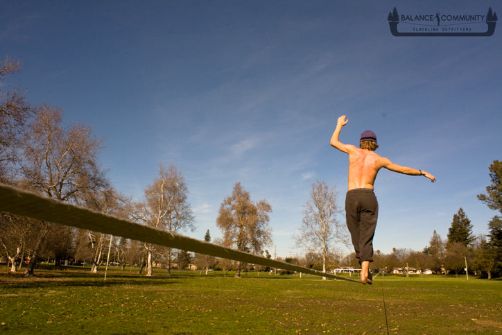 Sending a 1000 foot slackline