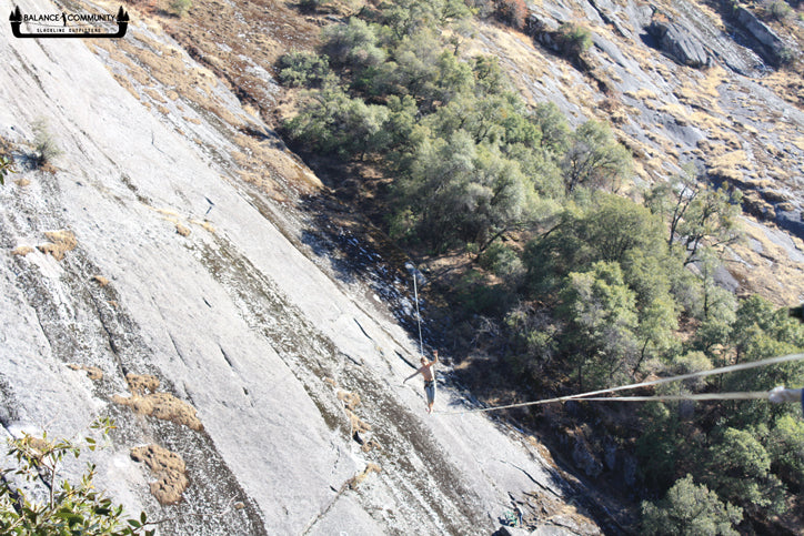 Cruising the middle of the 451 foot highline