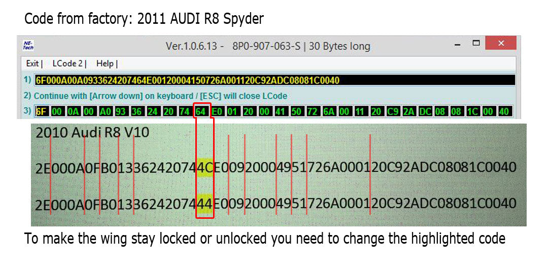 How to disable the OEM R8 rear spoiler using Audi diagnostic software