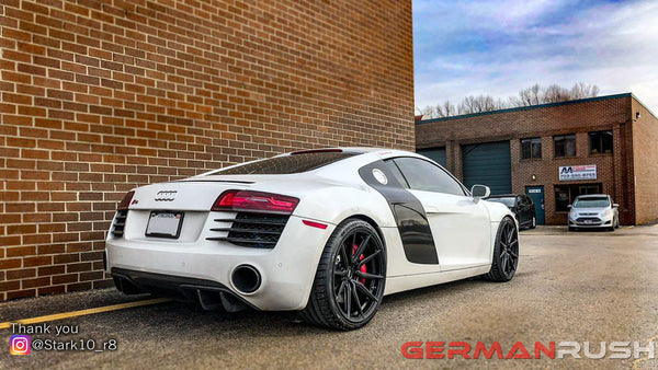 Check out @stark10_r8 Audi R8 featuring German Rush Carbon Fiber V10 Style Rear Diffuser for the Facelift Models