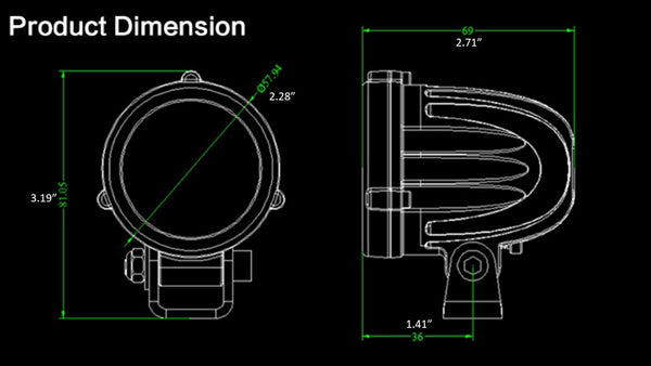 Aurora Dual Sport Suzuki LED lights LED Lasers Dimensions