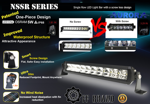 aurora slim row led light bars