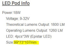 LED light bar specifications