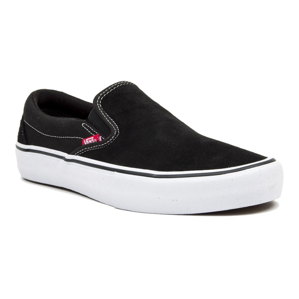 vans slip on pro black white gum