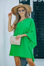 One Shoulder Statement Dress-Dresses-Lavender J-Parakeet Green-Small-cmglovesyou
