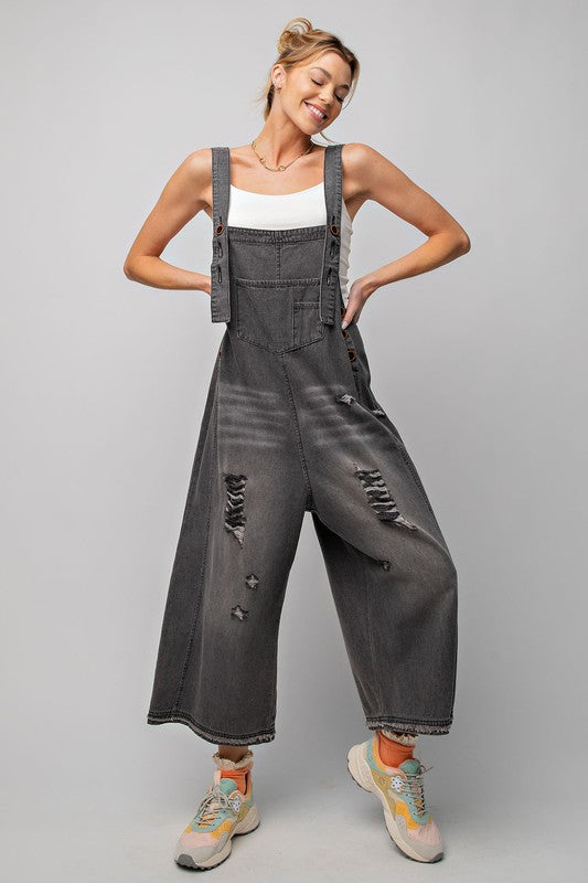 Washed Denim Overalls-overalls-Easel-Small-Black-cmglovesyou