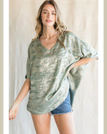 Metallic V-Neck Top-Shirts & Tops-Jodifl-Small-Sage-cmglovesyou