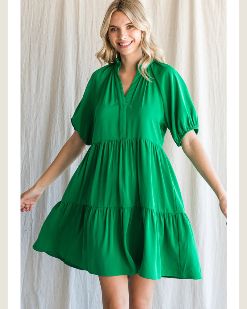 Solid Raglan Sleeve Dress-dress-Jodifl-Small-Kelly Green-cmglovesyou