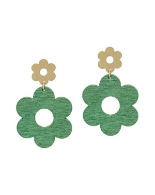 Flower Drop Earring-Earrings-What's Hot Jewelry-Green-cmglovesyou