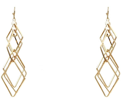 Layered Diamond Earring-Earrings-What's Hot Jewelry-Gold-cmglovesyou