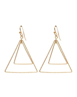 Double Layered Triangle Earrings-Earrings-What's Hot Jewelry-Gold-cmglovesyou