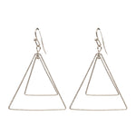 Double Layered Triangle Earrings-Earrings-What's Hot Jewelry-Silver-cmglovesyou