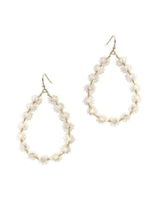 Flower Crystal Teardrop Earrings-Earrings-What's Hot Jewelry-Natural-cmglovesyou
