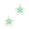 Acrylic and Gold Flower Earrings-Earrings-What's Hot Jewelry-Mint-cmglovesyou