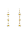 Flower and Gold Chain Earrings-Earrings-What's Hot Jewelry-White-cmglovesyou
