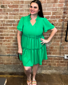 Solid Tiered Dress-Dress-Jodifl-Small-Kelly Green-cmglovesyou