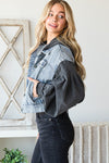 Denim Jacket Hoodie-Coats & Jackets-Oli & Hali-Small-Light Denim-cmglovesyou