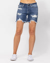 Destroyed Bermuda Shorts-bottoms-Judy Blue-S-Medium Wash Denim-cmglovesyou