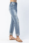 Boyfriend Cuff Jeans-bottoms-Judy Blue-0/24-Medium Wash-cmglovesyou