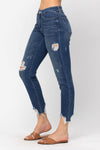 Distressed Shark Bite Hem Jeans-Jeans-Judy Blue-0 (24)-cmglovesyou