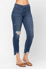 Distressed Shark Bite Hem Jeans-Jeans-Judy Blue-0 (24)-cmglovesyou