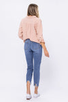 Mid-Rise Destructed Hem Jeans-bottoms-Judy Blue-0(24)-cmglovesyou