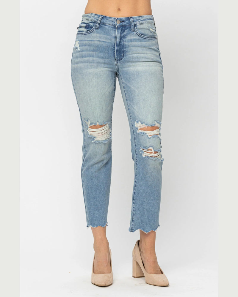 Tinted Wash and Destroyed Crop Jean-Jeans-Judy Blue-1 (25)-Med Wash-cmglovesyou