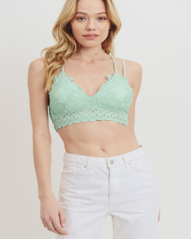 Lovely Lace Scallop Bralette-bralette-Cherish-Small-Mint-cmglovesyou