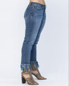 High Waist Relaxed Fit With Hem Fray-bottoms-Judy Blue-27-Dark Denim-cmglovesyou