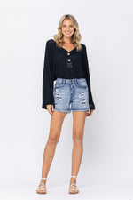 Mid-Rise Patch Cut-Off Shorts-bottoms-Judy Blue-S-cmglovesyou