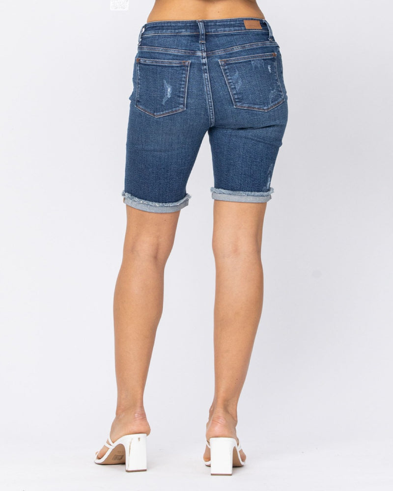 Destroyed Bermuda Shorts-bottoms-Judy Blue-Small-cmglovesyou