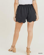 Scalloped Waist Tie Shorts-bottoms-Jodifl-Small-Black-cmglovesyou