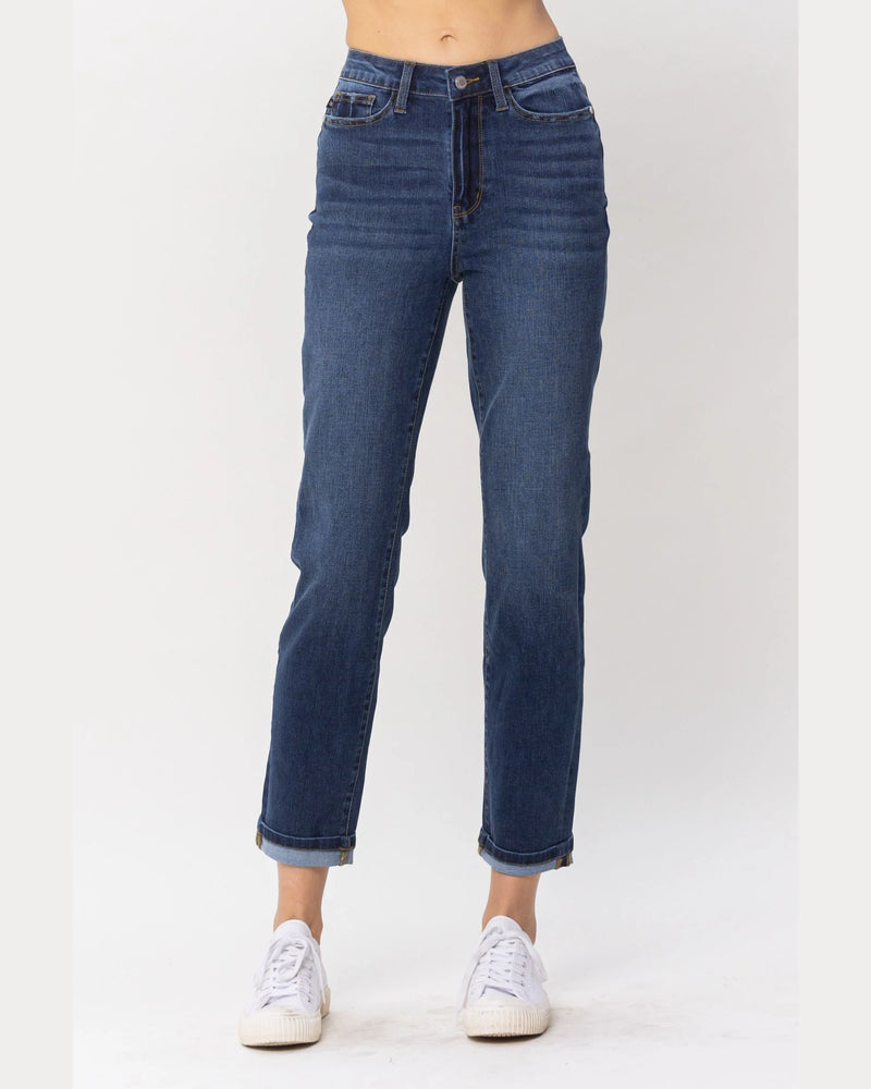 Cool Denim Sustainable Cuff BF Jeans-Jeans-Judy Blue-0(24)-cmglovesyou