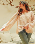 Fringe Bubble Sleeve Top-Tops-Jodifl-Small-Peach-cmglovesyou