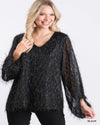 Fringe Bubble Sleeve Top-Tops-Jodifl-Small-Black-cmglovesyou