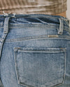WB Frayed Detail Shorts-bottoms-KanCan-Small-Medium Denim-cmglovesyou