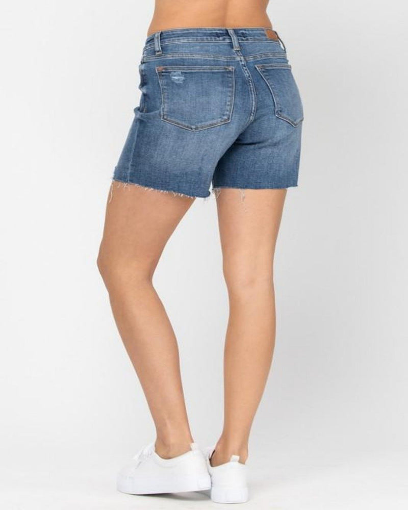 High Waist Mid Thigh Short-bottoms-Judy Blue-Small-cmglovesyou