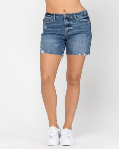 High Waist Mid Thigh Short-bottoms-Judy Blue-Small-cmglovesyou