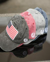 USA Women's Embroidered Adjustable Cap-Hats-Dani & Em-Gray-cmglovesyou