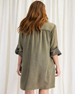 Cauda Timeless Shirt Dress-Dresses-Easel-S-Faded Olive-cmglovesyou