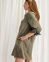 Cauda Timeless Shirt Dress-Dresses-Easel-S-Faded Olive-cmglovesyou