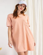 Dreamer's Distressed Dress-Dresses-Easel-Small-Faded Coral-cmglovesyou