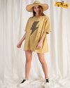 Oversized Lightning Tee-Tops-Easel-Small-Cantaloupe-cmglovesyou