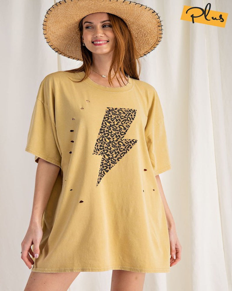 Oversized Lightning Tee-Tops-Easel-Small-Honey Ginger-cmglovesyou