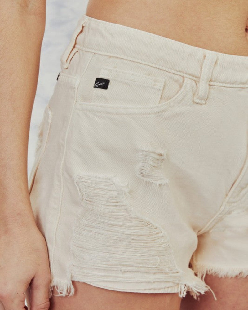 High Rise Dye Shorts-KanCan-Small-Peach-cmglovesyou