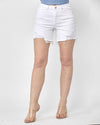 Distressed Mid Thigh Shorts-bottoms-Risen Jeans-Small-White-cmglovesyou