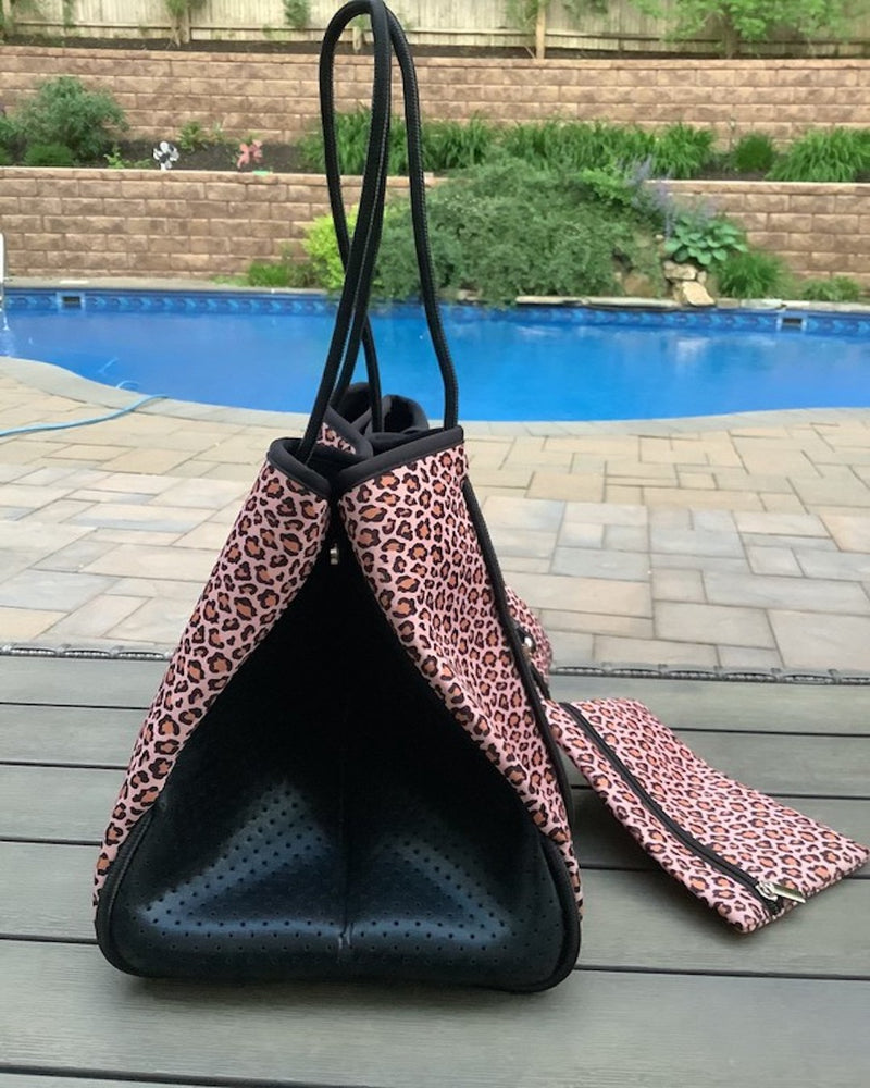 Waterproof Leopard Beach Bag-Bag and Purses-cmglovesyou-Black-cmglovesyou